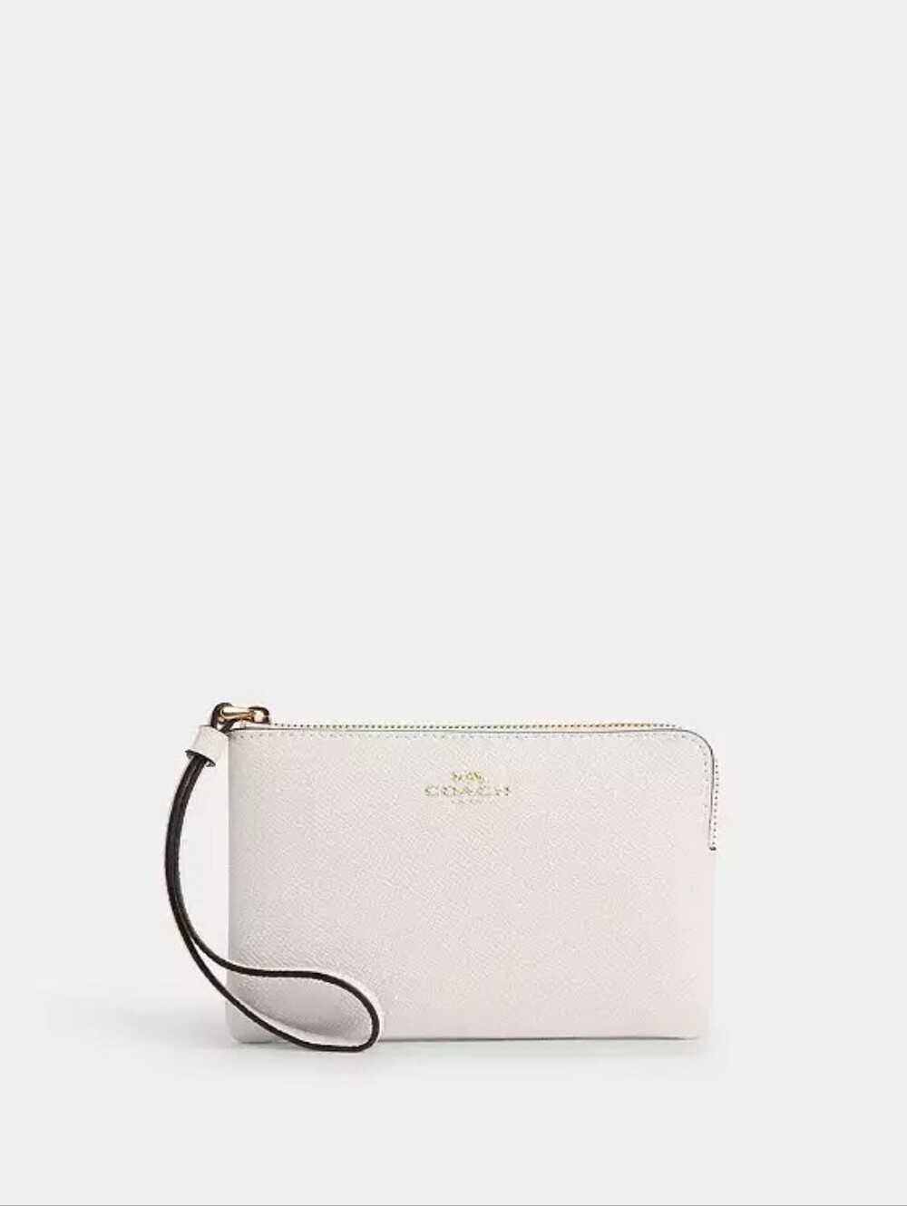Coach White Leather Corner Zip Wrislet NWT
